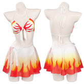 Demon Slayer Rengoku Kyoujurou Cosplay Sexy Bademode Erwachsene Sommer 2tlg. Badeanzug